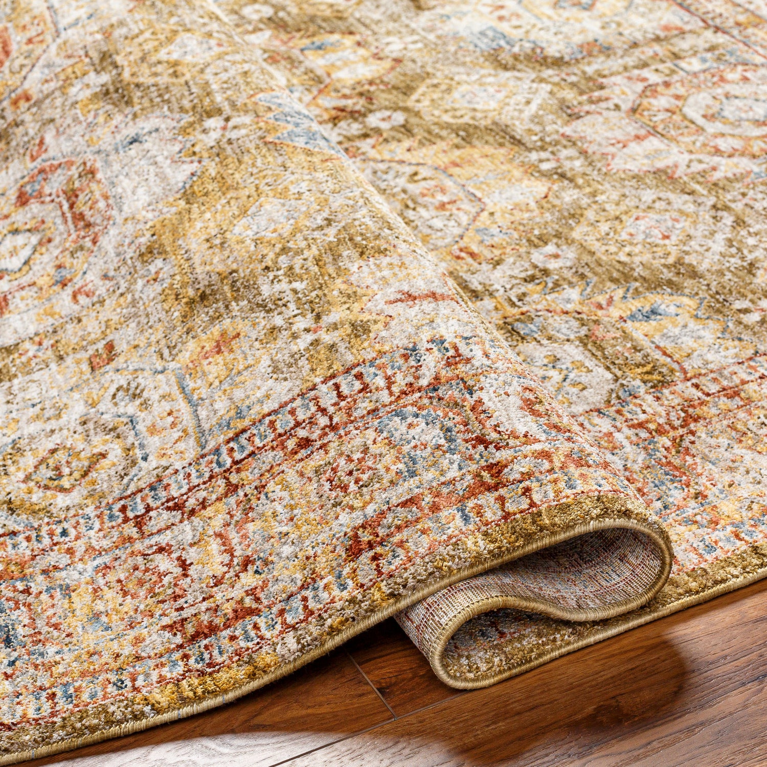 Surya Mona Lisa Mni-2304 Light Sage, Mustard, Tan, Olive, Rust, Sage Rug.