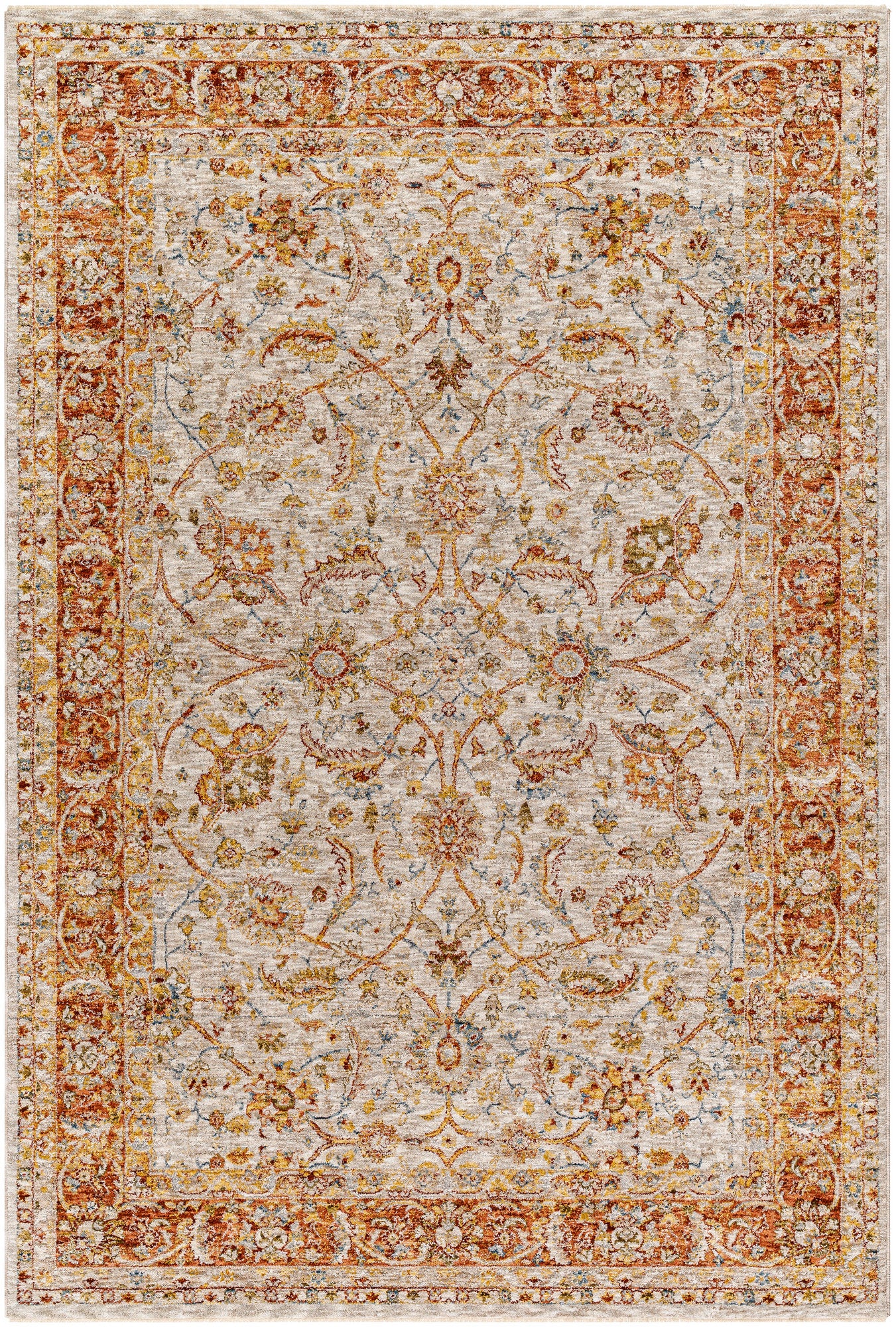 Surya Mona Lisa Mni-2307 Light Sage, Tan, Mustard, Rust, Burgandy, Olive Rug.