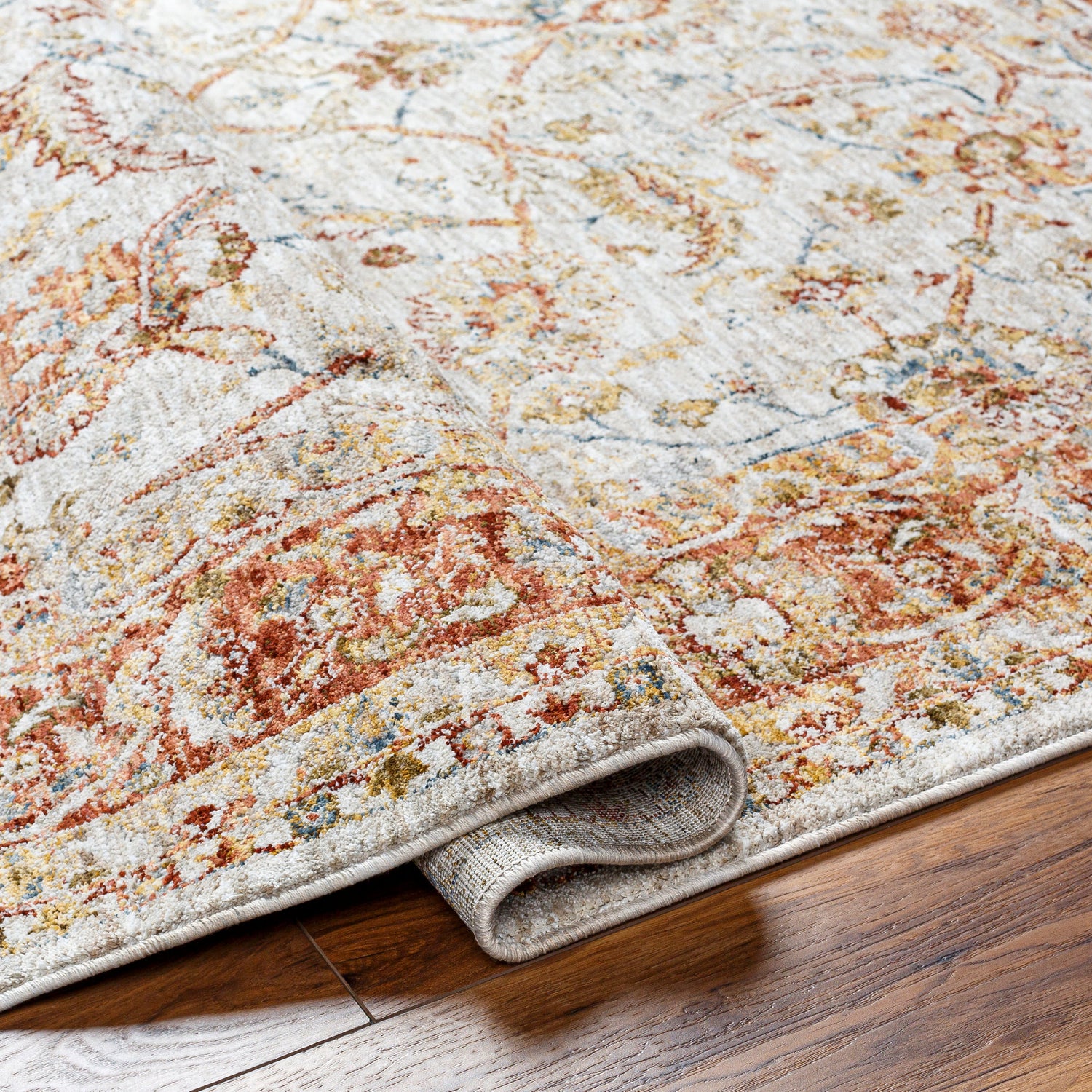 Surya Mona Lisa Mni-2307 Light Sage, Tan, Mustard, Rust, Burgandy, Olive Rug.