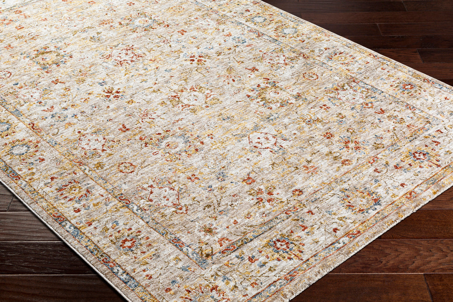 Surya Mona Lisa Mni-2313 Tan, Light Sage, Mustard, Dark Blue, Rust, Sage Rug.