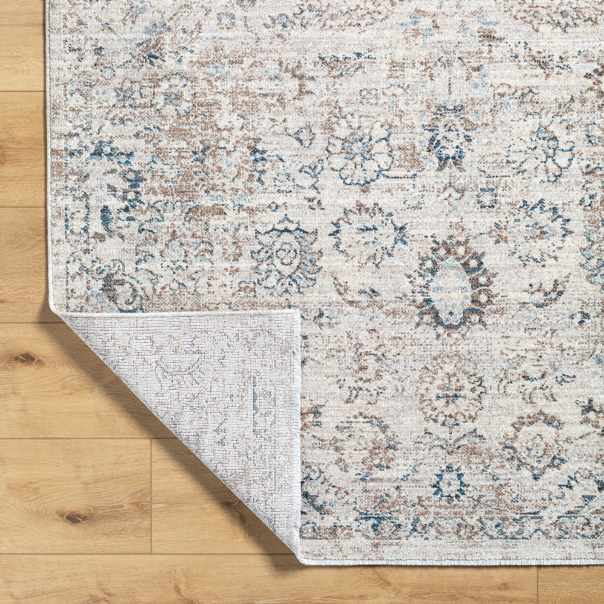 Surya Montreal Mtr-2304 Taupe, Cream, Gray, Teal, Dusty Sage Rug.