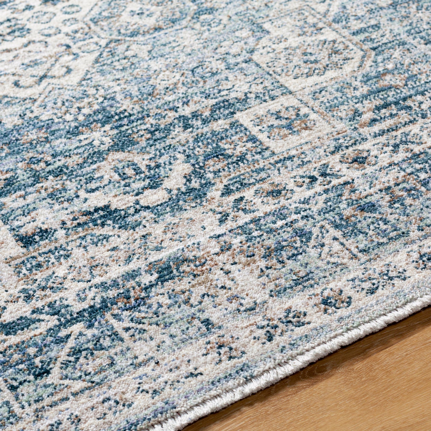 Surya Montreal Mtr-2307 Taupe, Dusty Sage, Teal, Gray, Cream Rug.