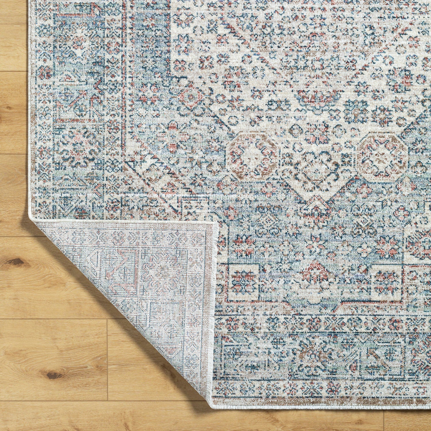 Surya Montreal Mtr-2308 Taupe, Gray, Dusty Sage, Plum, Cream, Teal Rug.