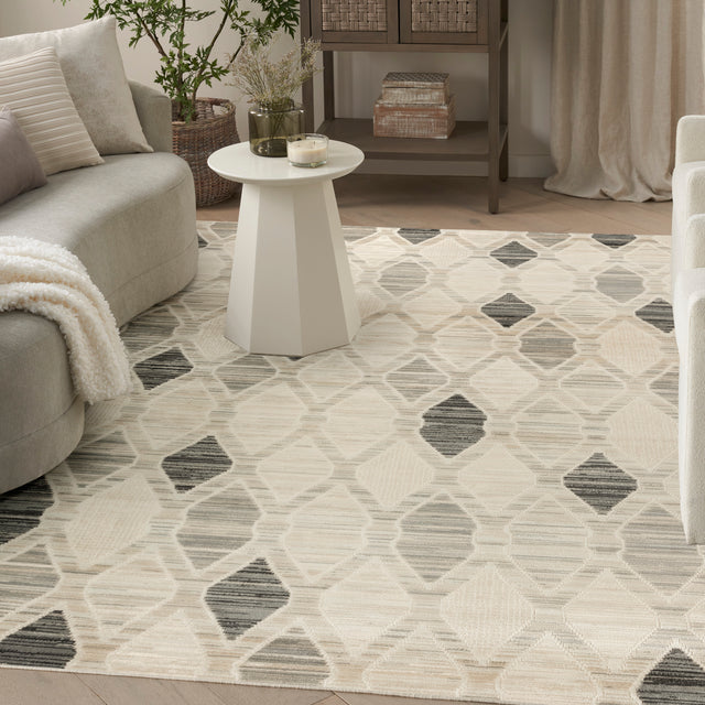 Nourison Serenity Home SRH08 Beige Grey Contemporary Area Rugs