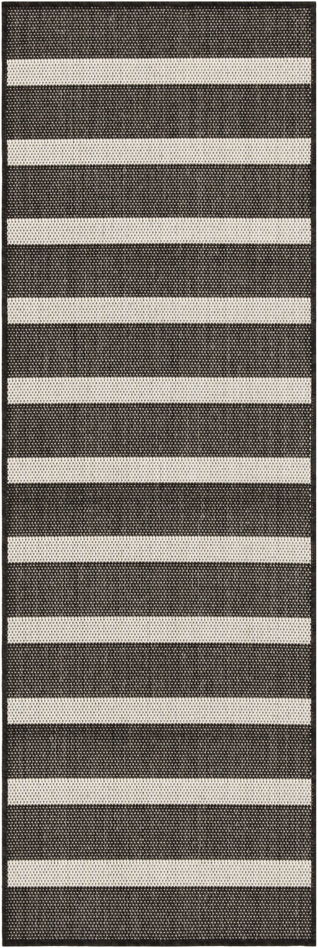 Nourison Positano Pos03 Black Ivory Rug