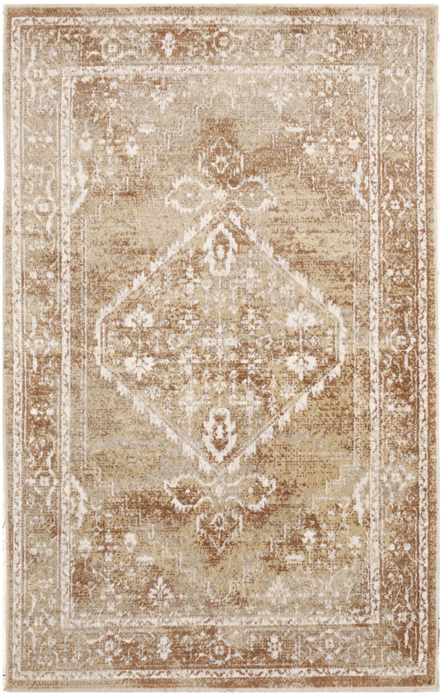 Nourison Astra Machine Washable ASW11 Machine Made Rust, Multicolor Rug