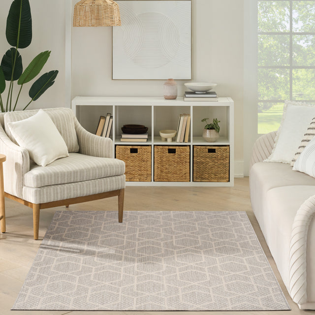 Nourison Horizon Indoor/Outdoor HOZ01 Grey Contemporary Area Rugs