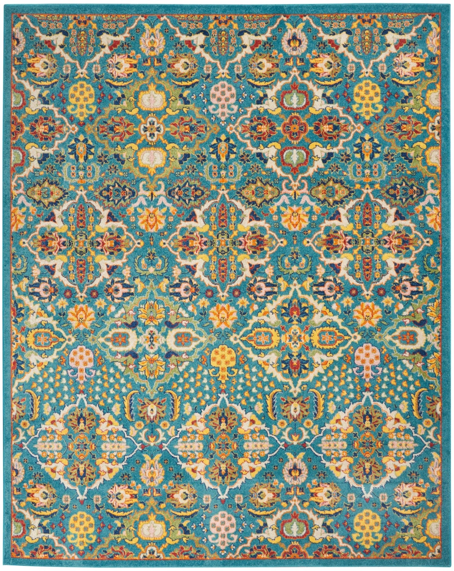 Nourison Allur Alr03 Turquoise Ivory Rugs - Nourison - 99446837554