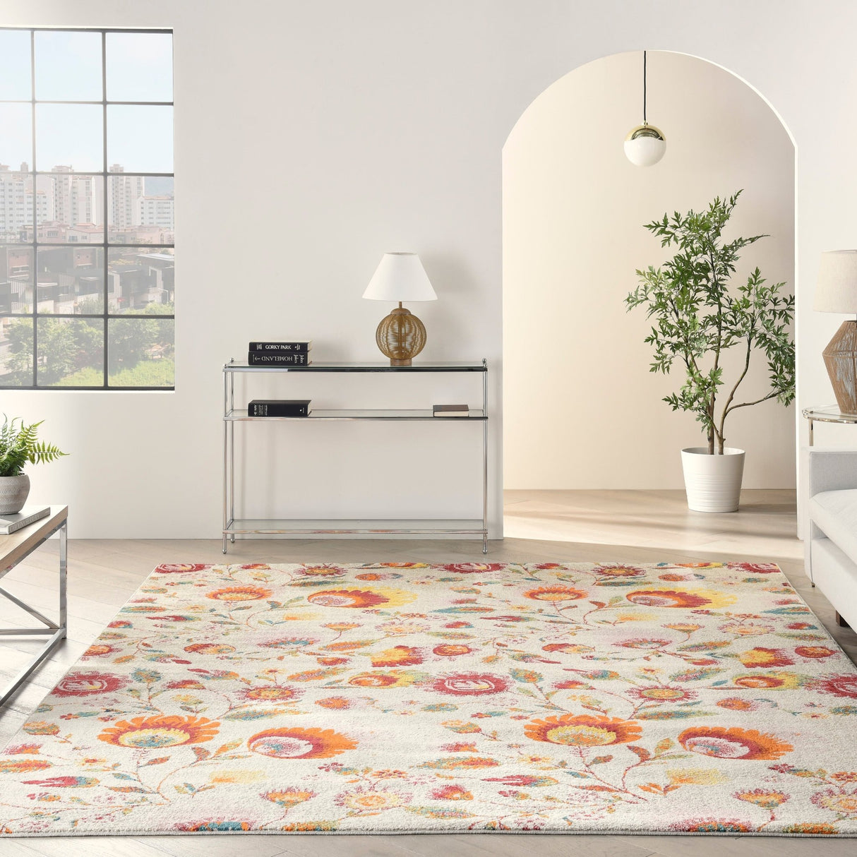 Nourison Allur Alr08 Ivory Multicolor Rugs - Nourison - 99446839206