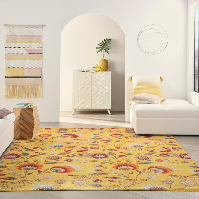 Nourison Allur Alr08 Yellow Multicolor Rugs - Nourison - 99446839145