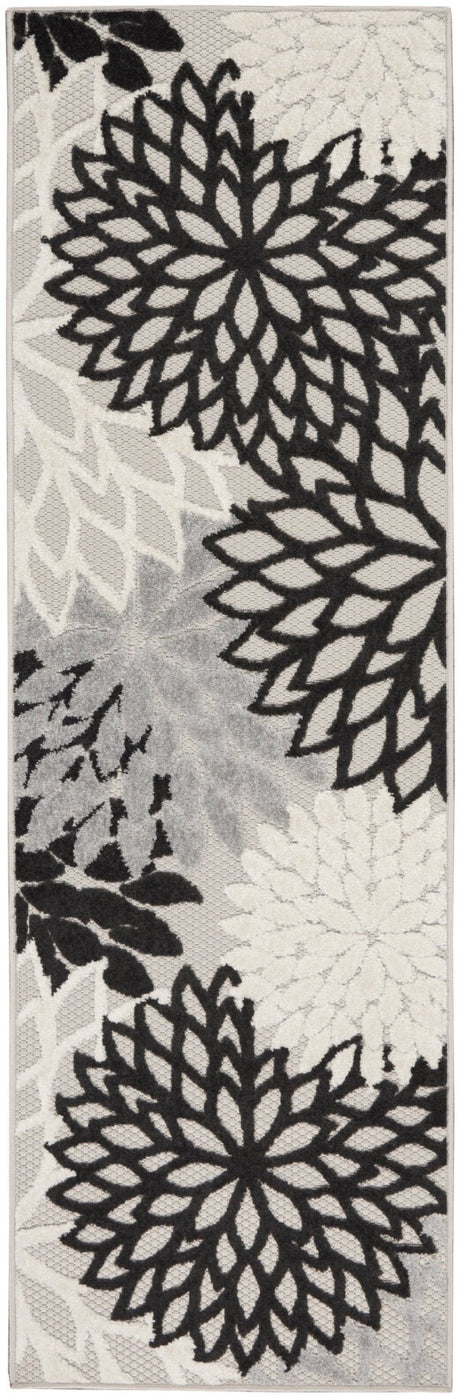 Nourison Aloha Alh05 Black White Rug - Nourison - 99446826688