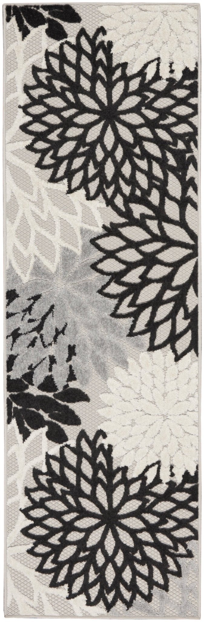 Nourison Aloha Alh05 Black White Rug - Nourison - 99446826688