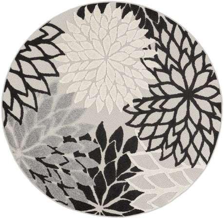 Nourison Aloha Alh05 Black White Rug - Nourison - 99446826756