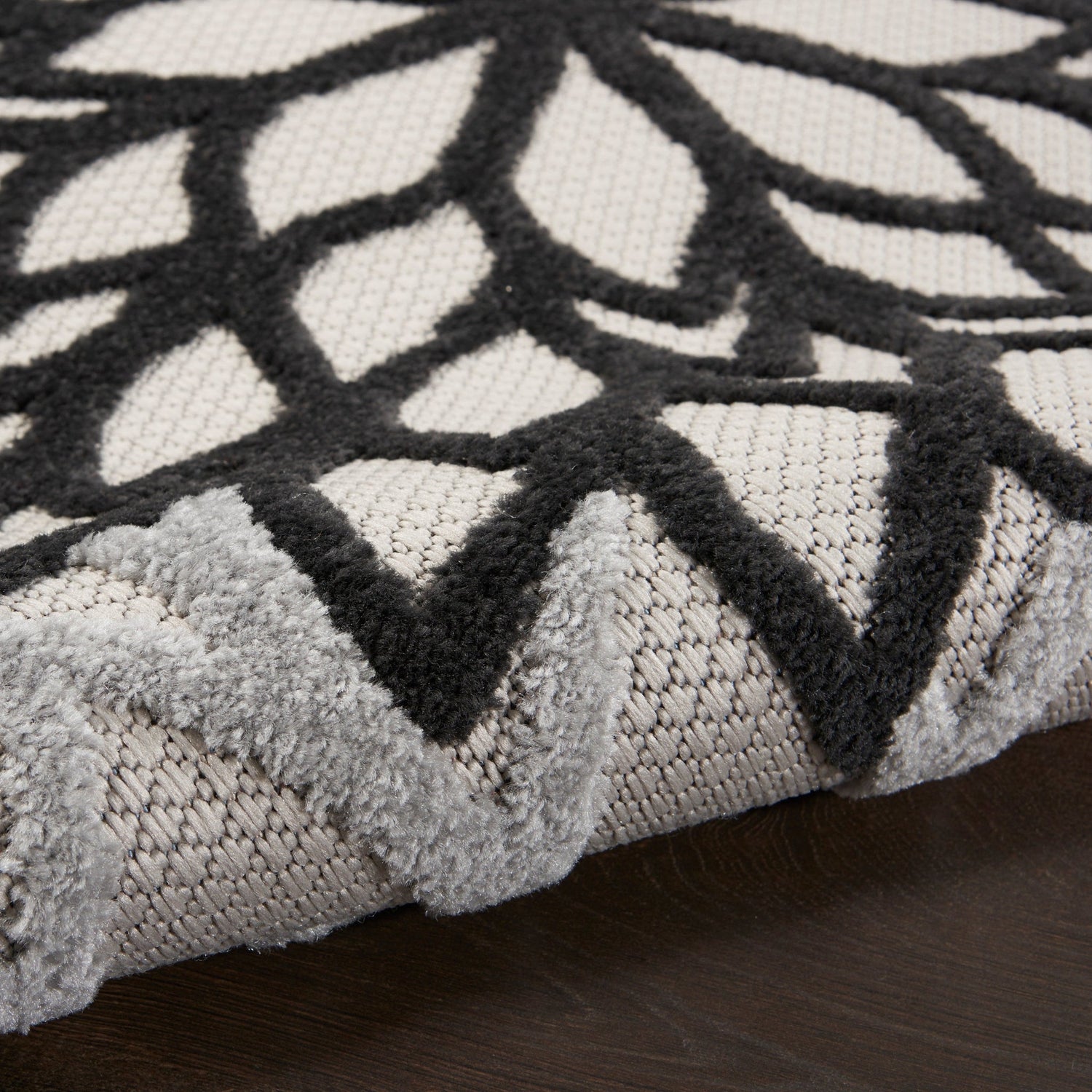 Nourison Aloha Alh05 Black White Rug - Nourison - 99446826756