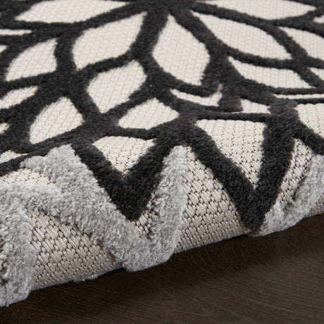 Nourison Aloha Alh05 Black White Rug - Nourison - 99446826756