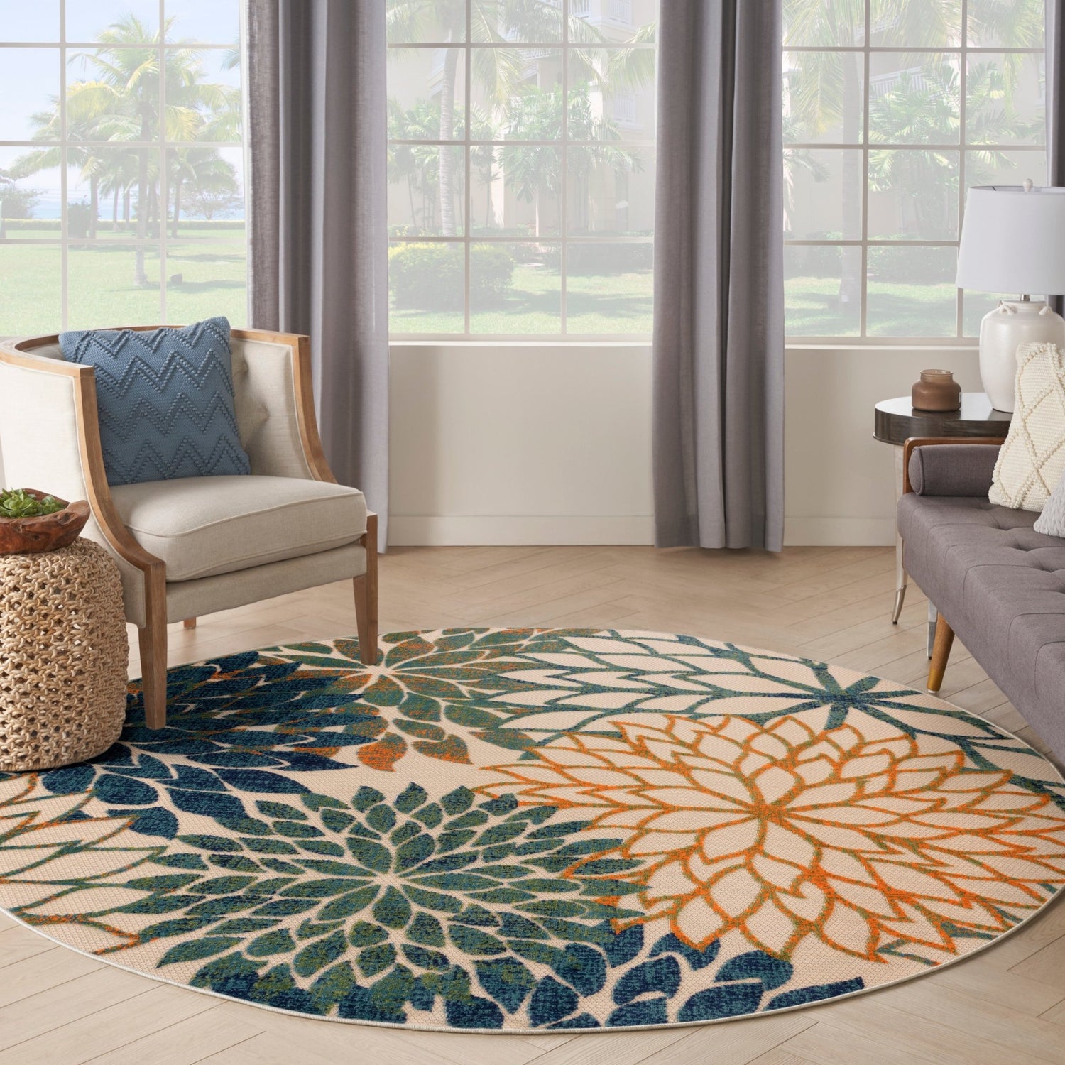 Nourison Aloha Alh05 Blue Green Rug - Nourison - 99446952301
