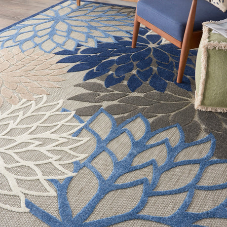 Nourison Aloha Alh05 Blue/Multicolor Rug - Nourison - 99446739896