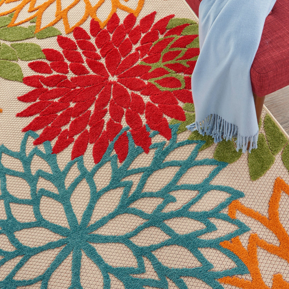 Nourison Aloha ALH05 Machine Made Green Rug