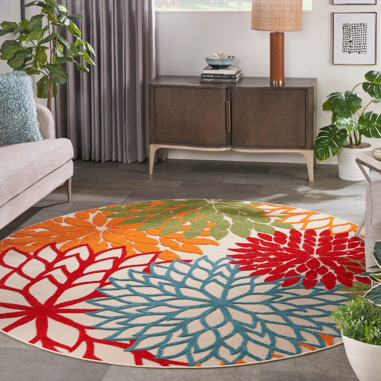 Nourison Aloha ALH05 Machine Made Green Rug