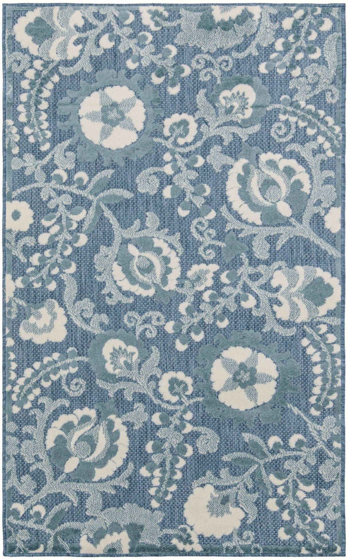 Nourison Aloha ALH17 Machine Made Blue Rug
