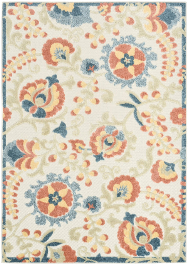 Nourison Aloha ALH17 Machine Made Grey, Multicolor Rug