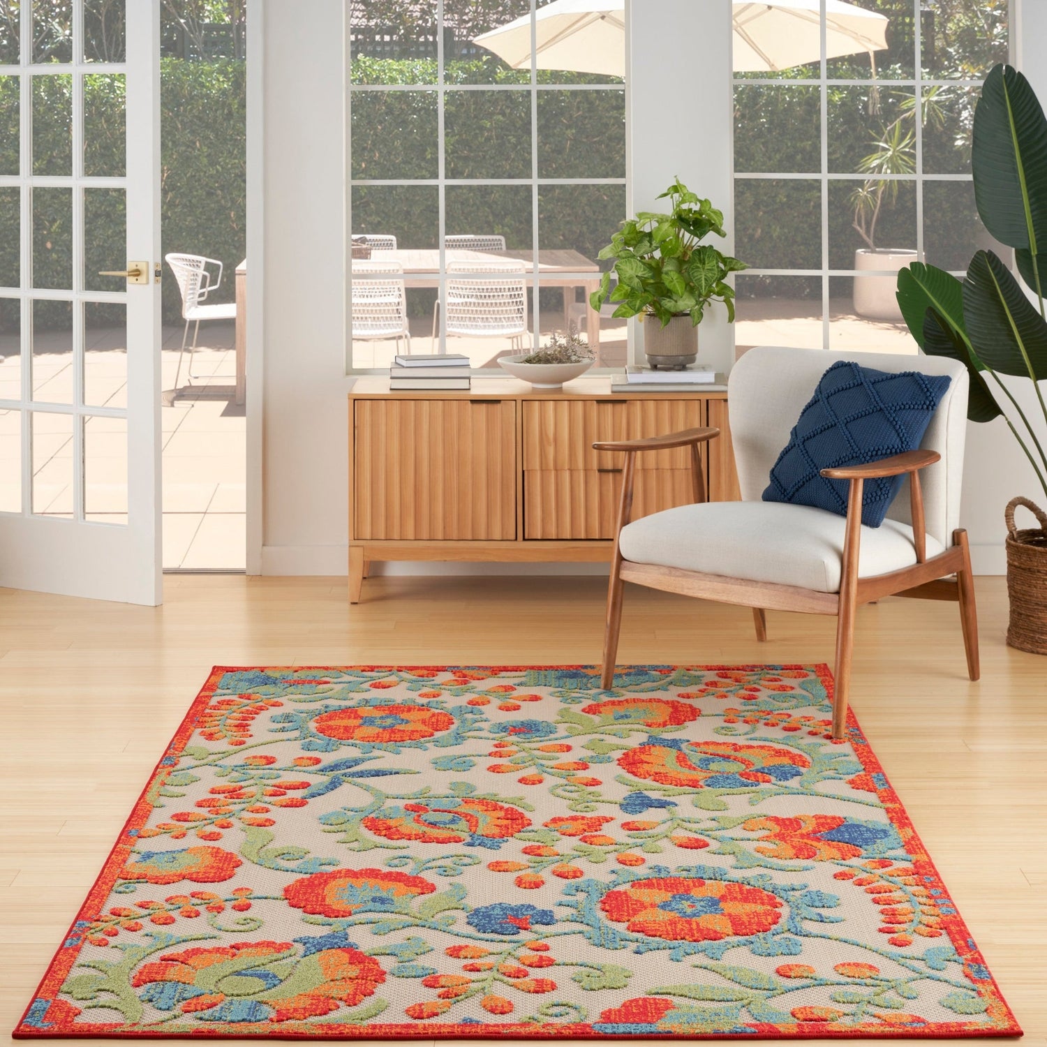 Nourison Aloha Alh17 Red Multicolor Rug - Nourison - 99446952424