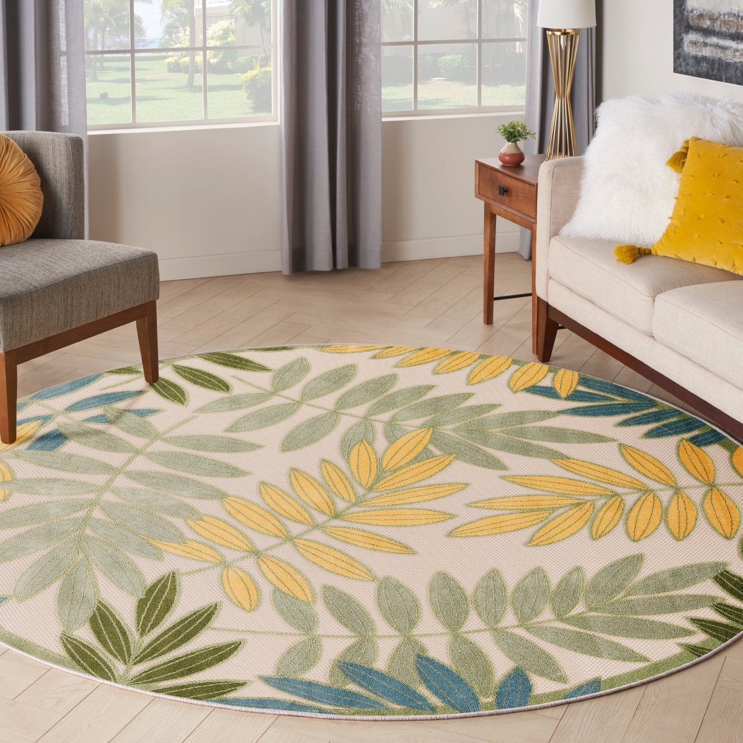 Nourison Aloha Alh18 Green Multicolor Rug - Nourison - 99446953148