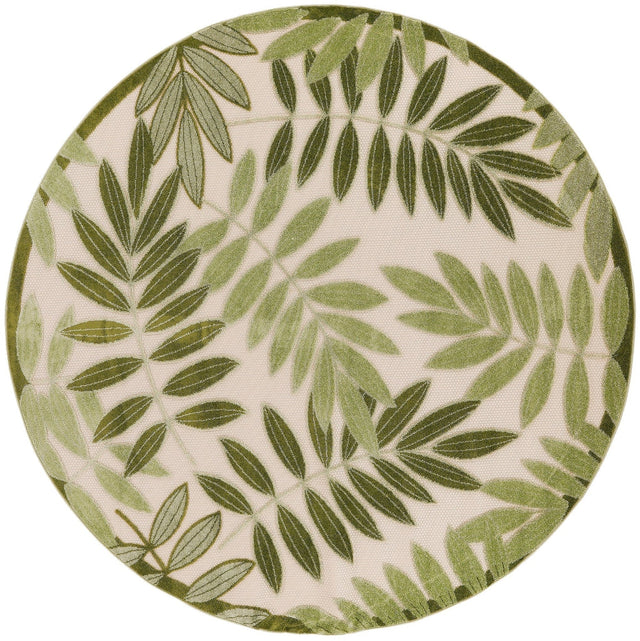 Nourison Aloha Alh18 Ivory Green Rug - Nourison - 99446953278