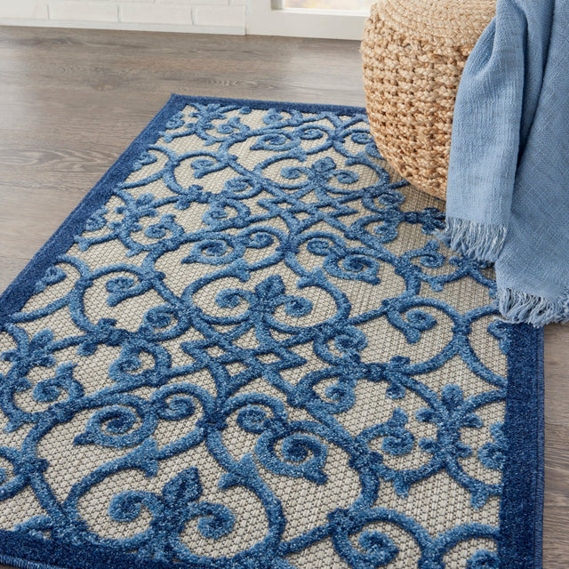Nourison Aloha Alh21 Grey/Blue Rug - Nourison - 99446739650