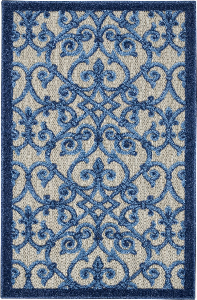 Nourison Aloha Alh21 Grey/Blue Rug - Nourison - 99446739650