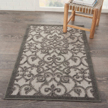 Nourison Aloha Alh21 Grey/Charcoal Rug - Nourison - 99446739544