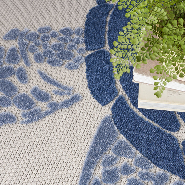 Nourison Aloha Alh27 Navy Blue Rug - Nourison - 99446135926