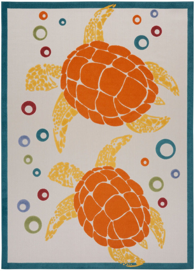 Nourison Aloha Alh27 Teal Multi Rug - Nourison - 99446135827