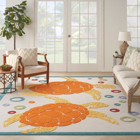 Nourison Aloha Alh27 Teal Multi Rug - Nourison - 99446135834