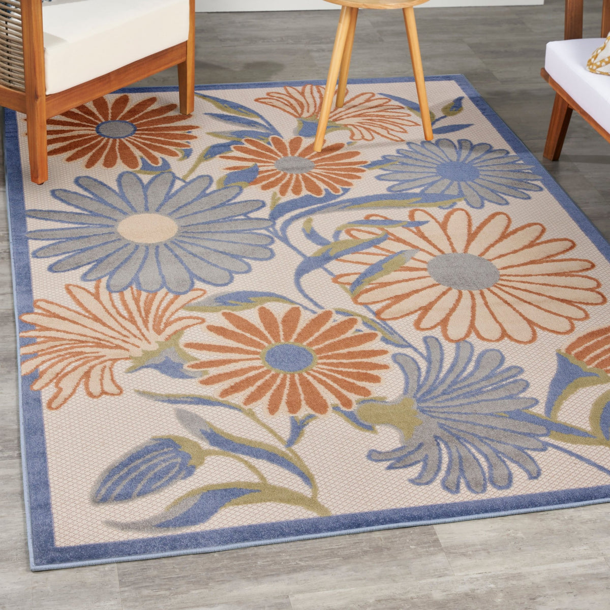 Nourison Aloha ALH33 Machine Made Beige, Multicolor Rug