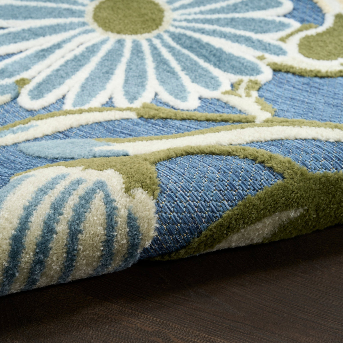 Nourison Aloha ALH33 Machine Made Blue, Sage Rug