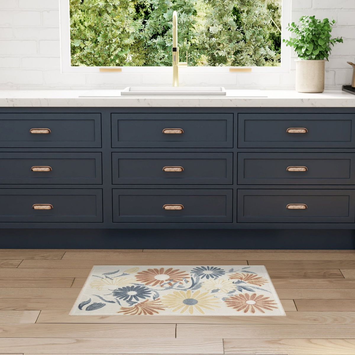 Nourison Aloha ALH33 Machine Made Ivory, Rose Rug