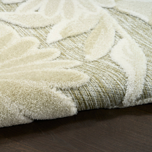 Nourison Aloha ALH33 Machine Made Ivory, Sage Rug