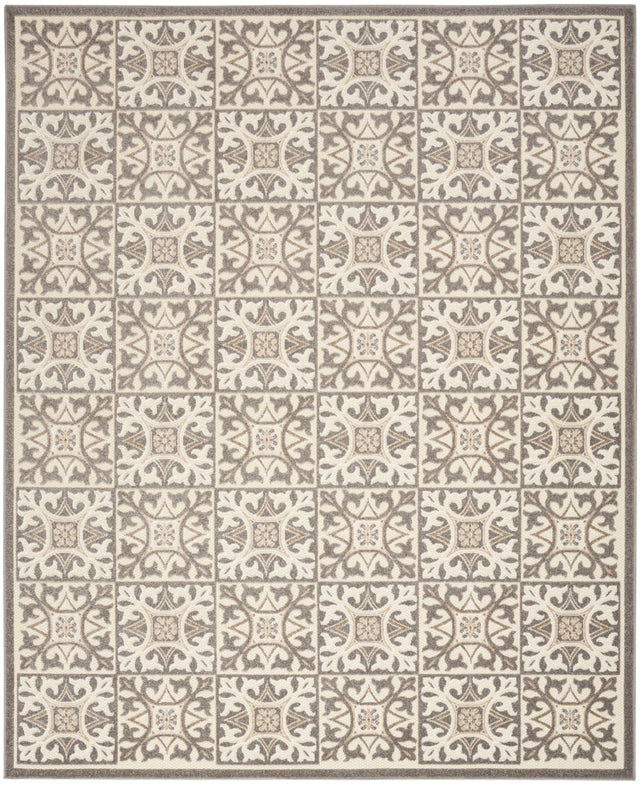 Nourison Aloha Alh34 Ivory Grey Rug - Nourison - 99446173874