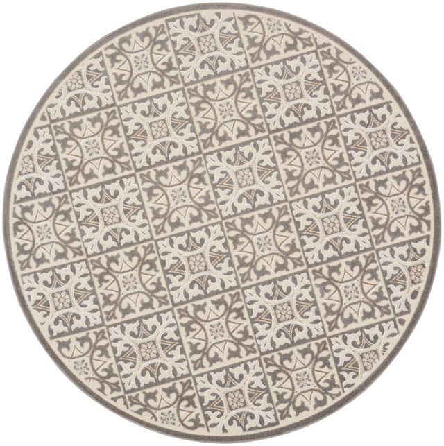 Nourison Aloha Alh34 Ivory Grey Rug - Nourison - 99446173904