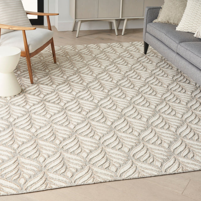 Nourison Aloha Alh35 Ivory Grey Rug - Nourison - 99446175052
