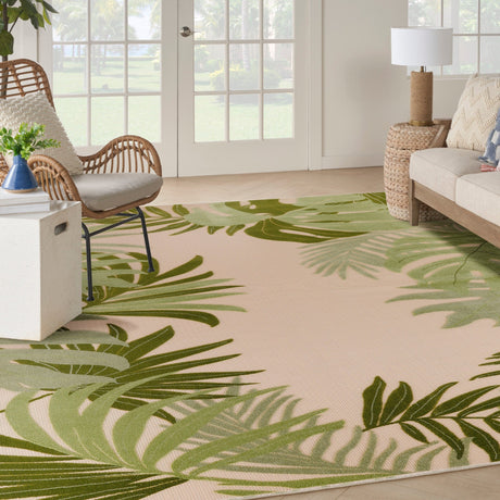 Nourison Aloha Alh40 Ivory Green Rug - Nourison - 99446953612