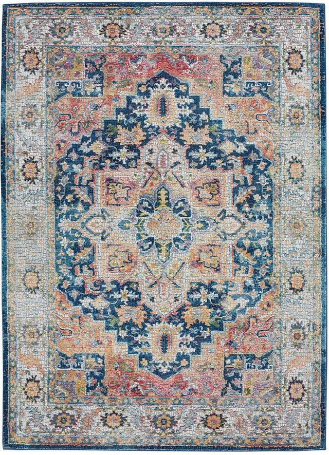Nourison Ankara Global Anr11 Blue / Multicolor Rugs - Nourison - 99446498007