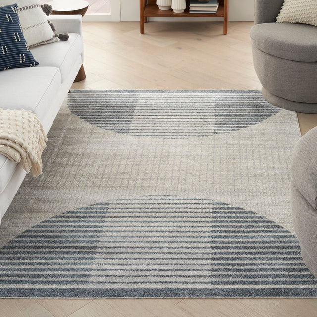 Nourison Astra ASW03 Ivory Blue Rugs - 99446119810