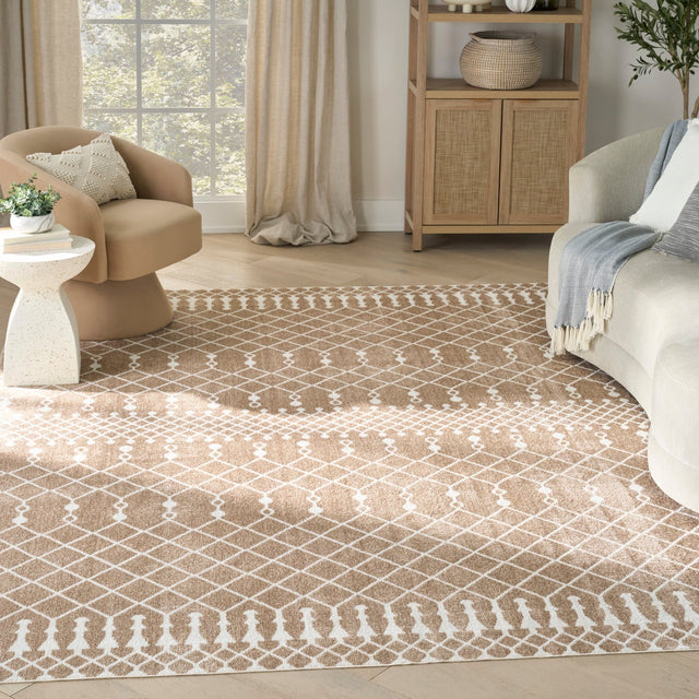 Nourison Astra Machine Washable ASW10 Machine Made Taupe Rug