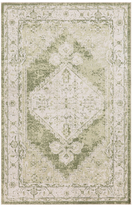 Nourison Astra Machine Washable Asw11 Ivory Green Rug - Nourison - 99446964069