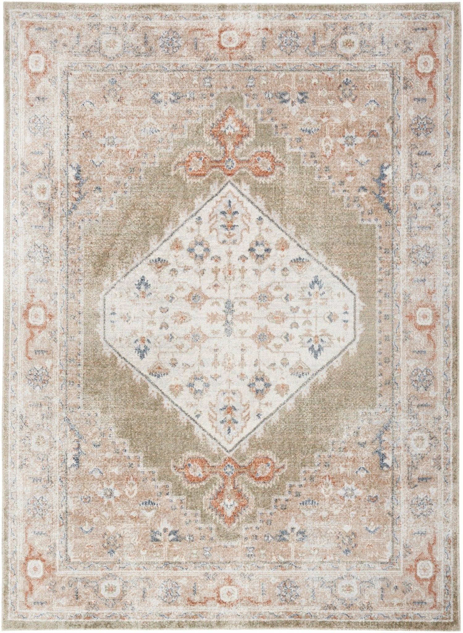 Nourison Astra Machine Washable Asw11 Sage Multi Rug - Nourison - 99446124272