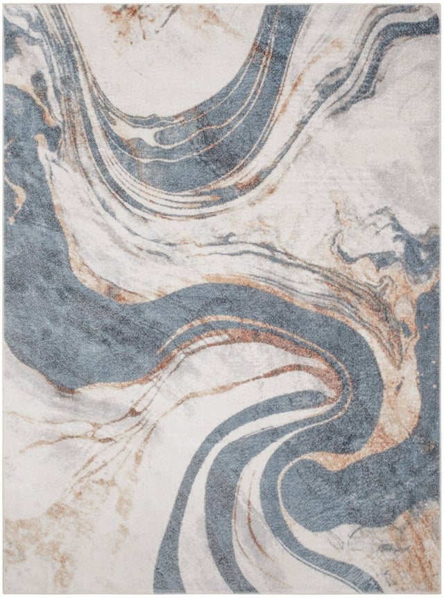 Nourison Astra Machine Washable Asw15 Ivory Blue Rug - Nourison - 99446977847