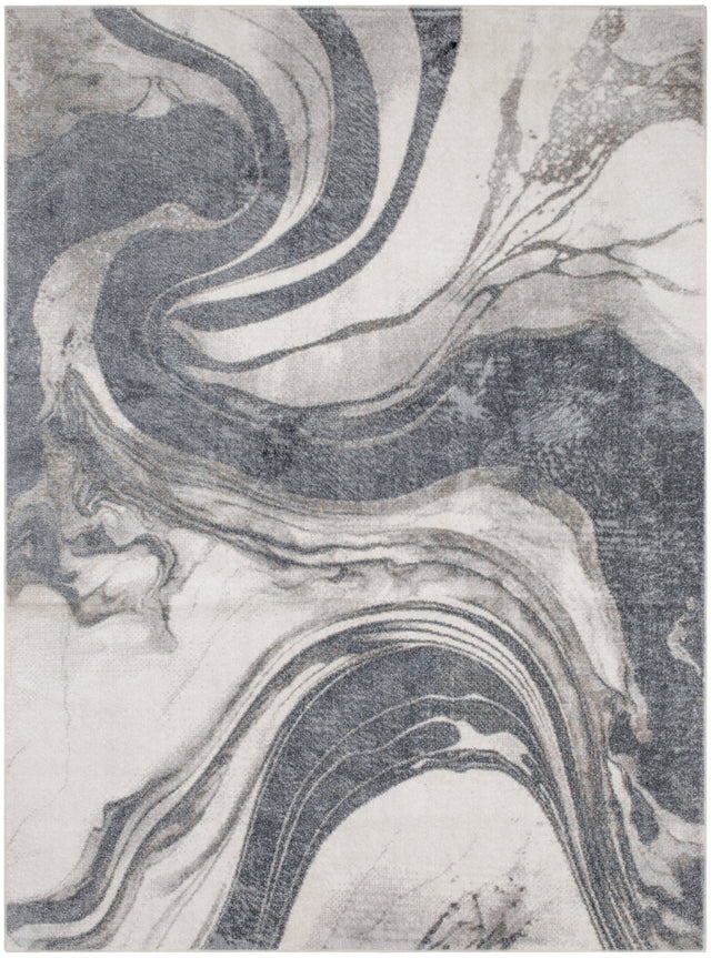 Nourison Astra Machine Washable Asw15 Ivory Grey Rug - Nourison - 99446977908