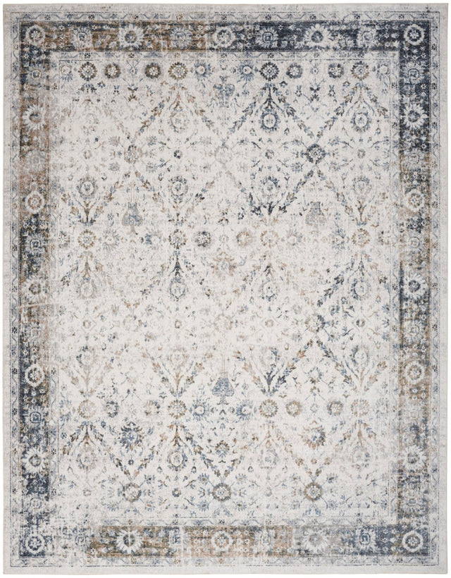 Nourison Astra Machine Washable Asw16 Ivory Blue Rug - Nourison - 99446978158